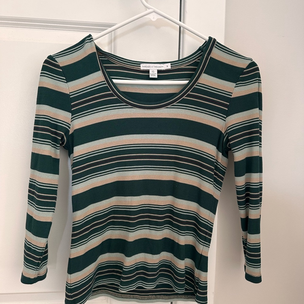 Striped top - 3/4 length sleeves